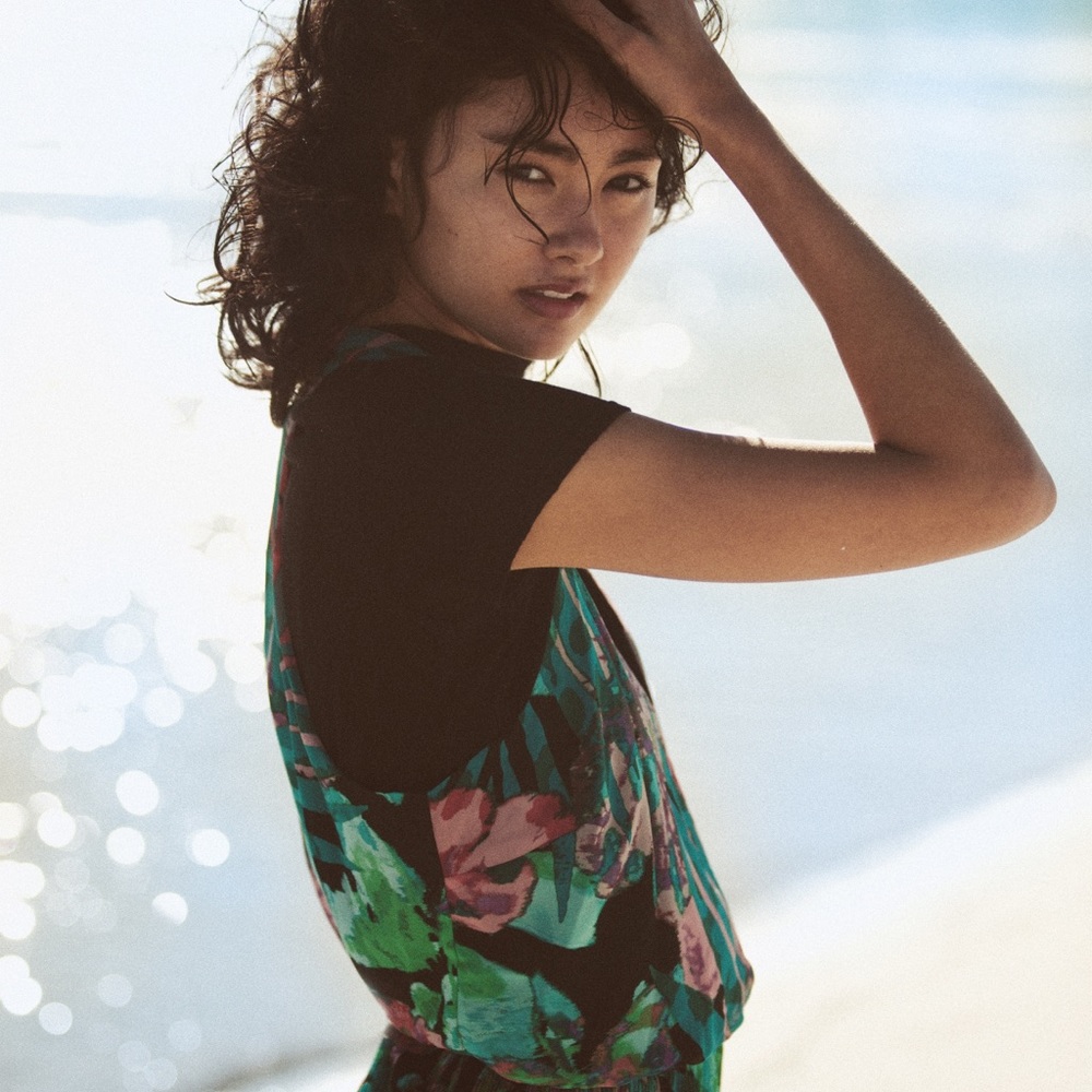 Floral high-low midi dress